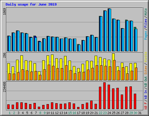 Daily usage for June 2019