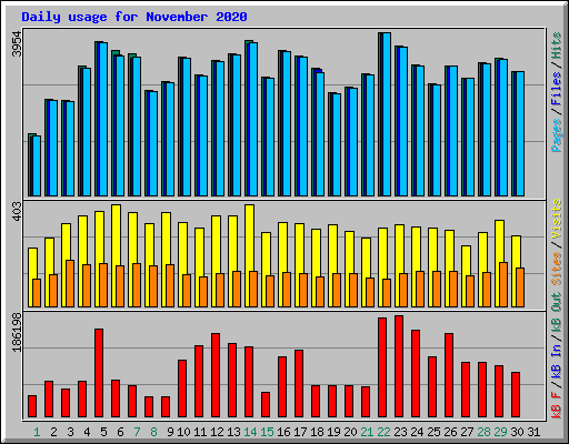 Daily usage for November 2020