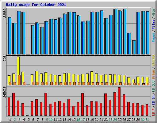 Daily usage for October 2021