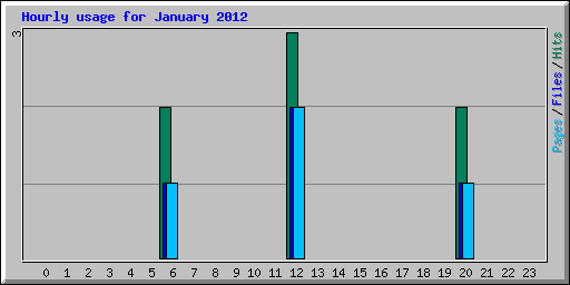 Hourly usage for January 2012