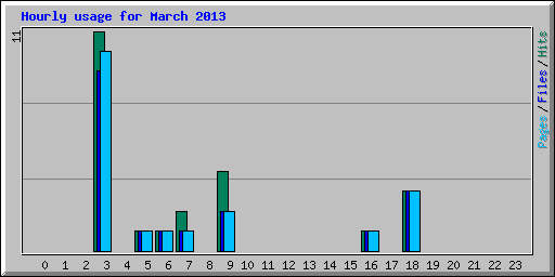 Hourly usage for March 2013