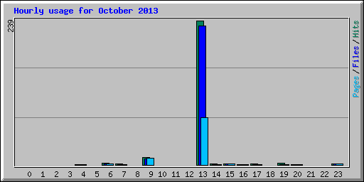 Hourly usage for October 2013