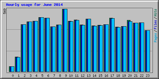 Hourly usage for June 2014