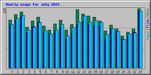 Hourly usage for July 2015