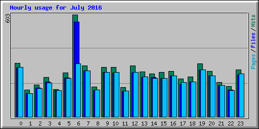 Hourly usage for July 2016