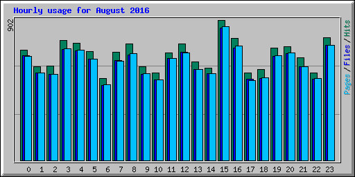 Hourly usage for August 2016