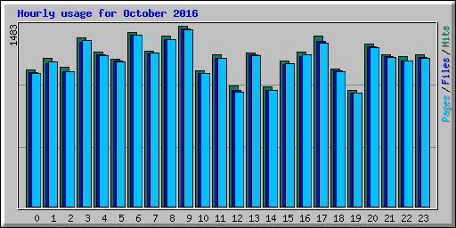 Hourly usage for October 2016