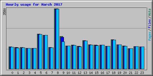 Hourly usage for March 2017