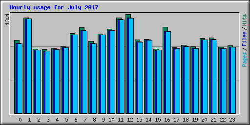 Hourly usage for July 2017