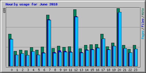 Hourly usage for June 2018