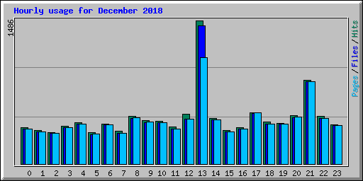 Hourly usage for December 2018