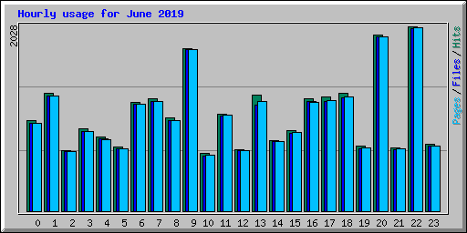 Hourly usage for June 2019