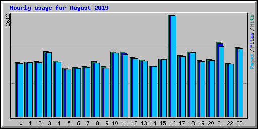 Hourly usage for August 2019