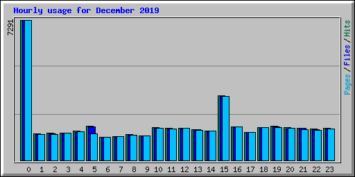 Hourly usage for December 2019