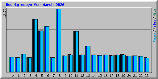 Hourly usage for March 2020