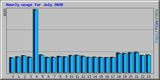 Hourly usage for July 2020