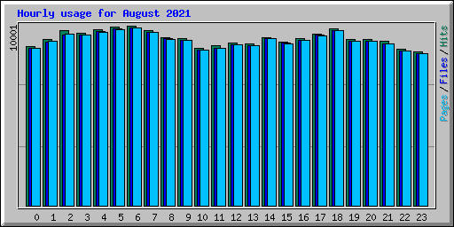 Hourly usage for August 2021