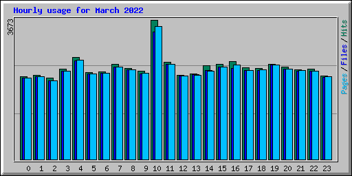 Hourly usage for March 2022