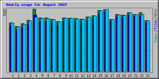 Hourly usage for August 2022